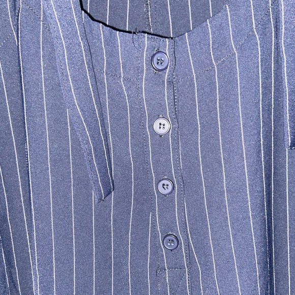 Striped Pantsuit | Navy Blue + White Stripes - Picture 3 of 5